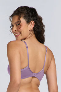 Amante Padded Non Wired Perforated T-Shirt Bra - Regal Orchid — thumbnail 3